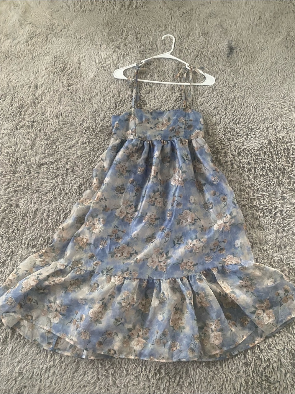 wild fable Blue Floral Sundress with Ruffle Hem